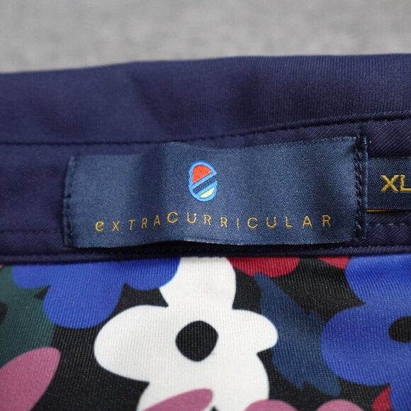 Extracurricular Polo Shirt Mens XL Blue All Over Floral Print NEW - Picture 2 of 6